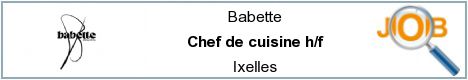Vacatures - Chef de cuisine h/f - Ixelles